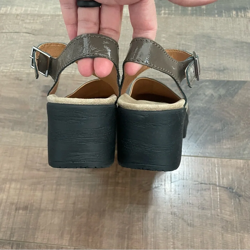 Calou Stockholm Dolores Clog Patent Leather Gray Size 10 - Picture 4 of 7